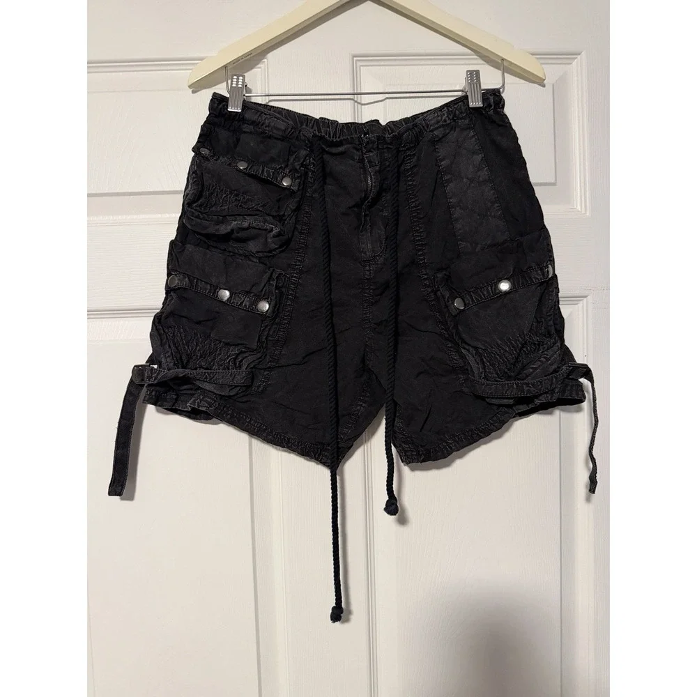 Free People Parachute Moon Bay Shorts Gorpcore Slouchy Harem Baggy Black Cargo